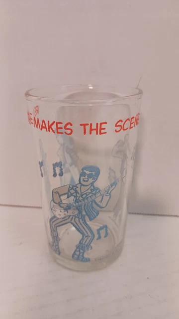 1971 Welch's Jelly Jar Glass - Archie Comic Books - Reggie Makes the Scene