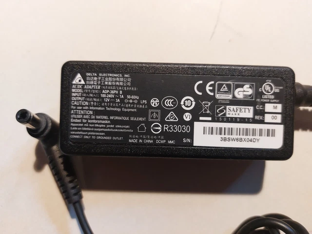 Alimentatore Delta Electronics Modello TADP-19AB C 38V 600mA - Adattore AC/DC Nero Per Dispositivi Elettronici
