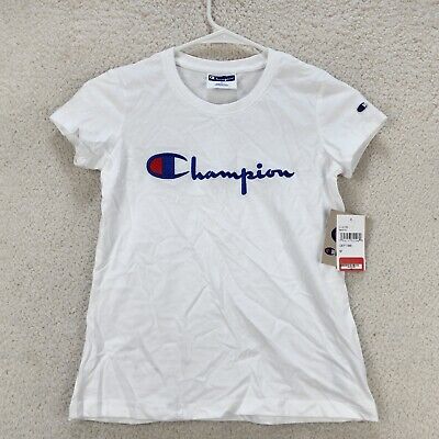 Champion Kids' Heritage Signature Embroidered T-Shirt Girl's Medium White