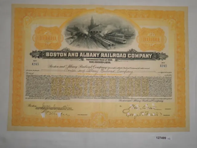 10000 Dollar Aktie Boston and Albany Railroad Company 2. Juni 1931 (127499)