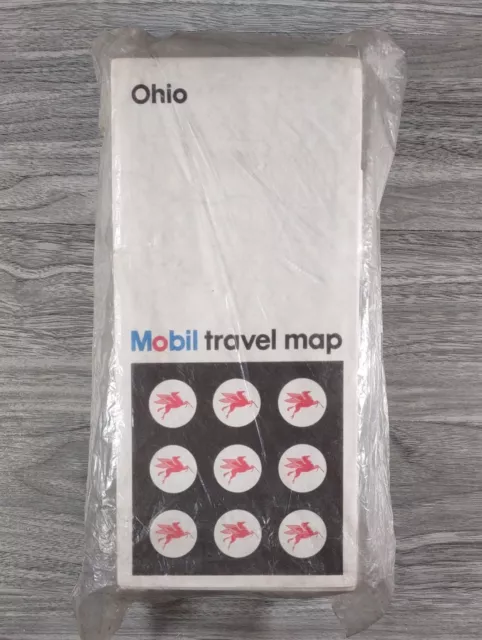 25 Sealed Lot: Mobil Oil Service Station Ohio Highway Road Map 1973 Vtg Travel