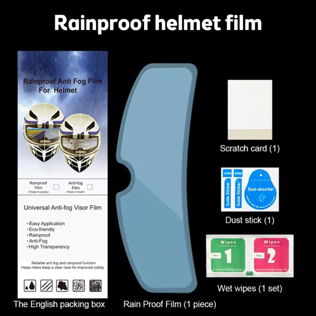 Universal Motorcycle Rainproof Anti-fog Patch Visor Lens Helmet Film For Rain
