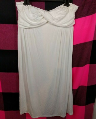 Victoria's Secret Bra Tops White Casual Strapless Dress Swimsuit Cover Up LARGE