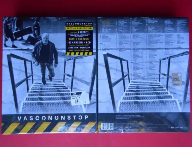 vasco rossi cofanetto 8 cd + 2 dvd videoclip + libro fotografico box set vasco v