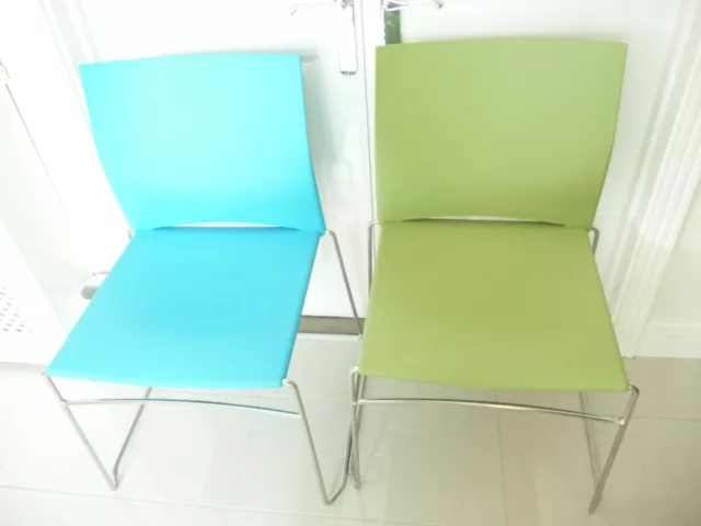Connection Xpresso  kitchen /office chairs. 4 in number. 2 Lime green and 2 blue