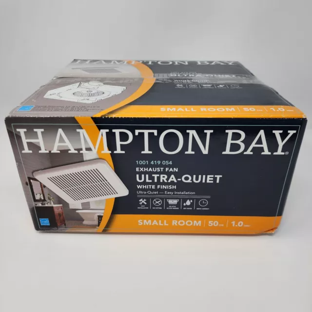 Hampton Bay 1001 419 054 Ultra Quiet Ventilation Exhaust Fan White Finish 50 CFM