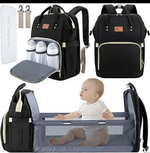 Great Deal  Baby Diaper Bag Backpack with Bassinet Changing Station black