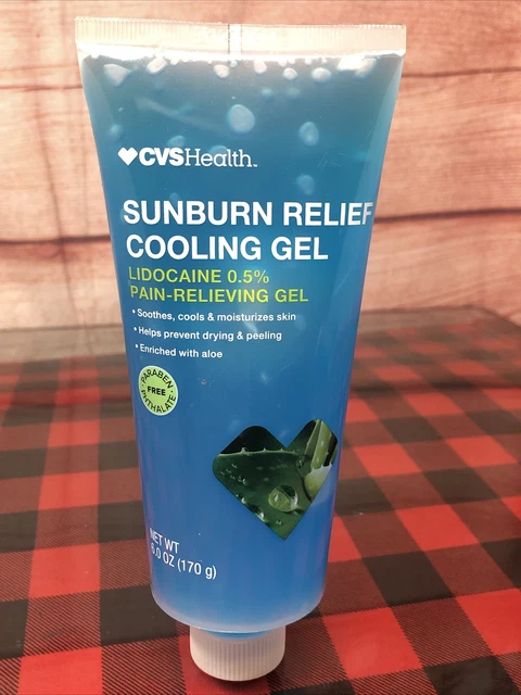 Gel enfriador de alivio de quemaduras solares CVS Health sin aloe parabenos 6 OZ expiración 03/2024