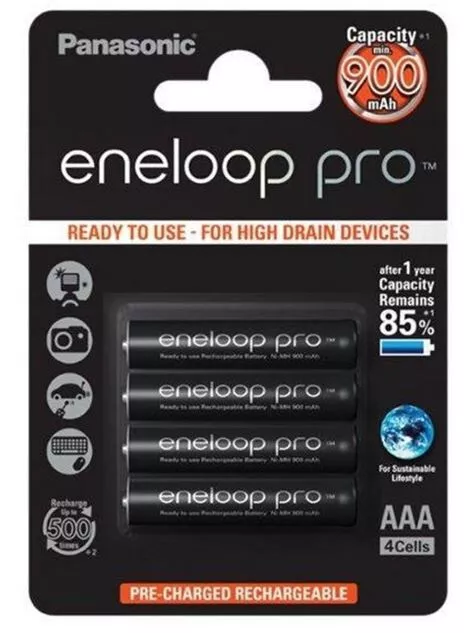 1 X Panasonic eneloop Pro Panasonic 4er-Pack AAA HR03