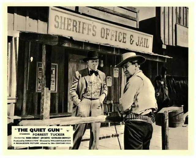 The Quiet Gun Original Lobby Card Western Forrest Tucker Sheriff's Office Jail