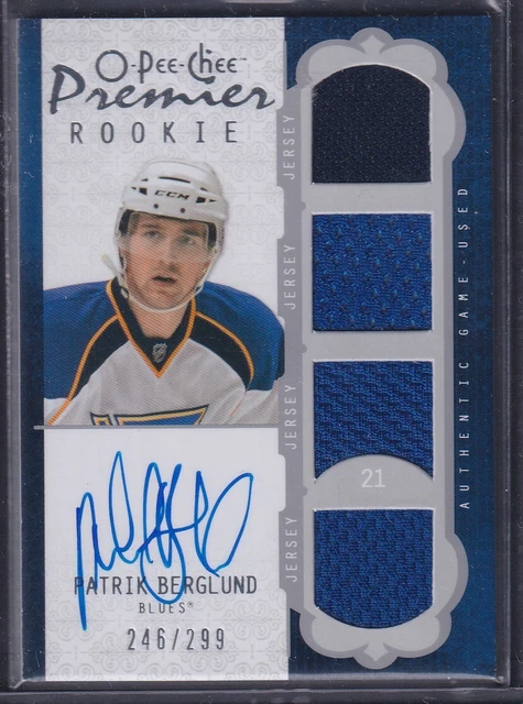 PATRIK BERGLUND - 2008 O-Pee-Chee Premier Rookie Auto Patch #78, /299