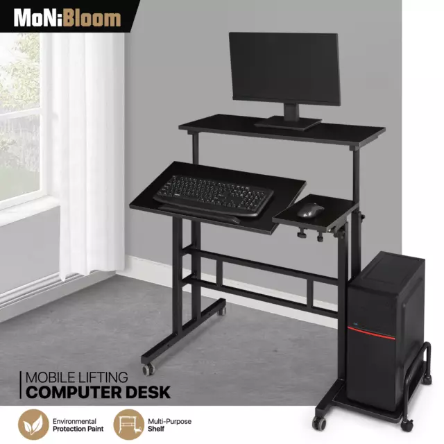 [ROLLING ADJUSTABLE HEIGHT DESK] Laptop Computer Table Workstation w