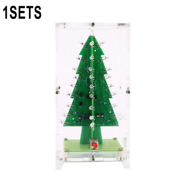 DIY 3D LED Blinking Christmas Tree Circuit Kit Flash Electronics Kit ...