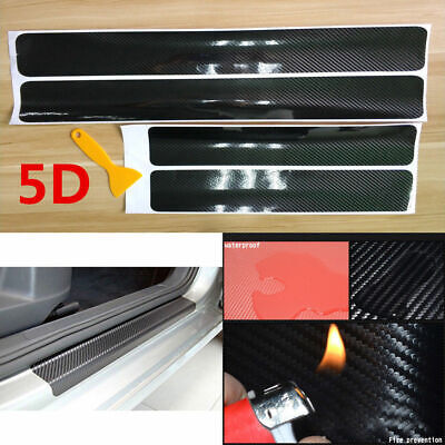 Carbon Fiber Car Door Plate Sill Scuff Cover Anti Scratch Sticker 5D Accessories