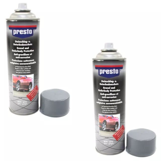 2x 500 ML Presto Protezione Parasassi Sottoscocca Corrosione Chiaro Gbstv 2