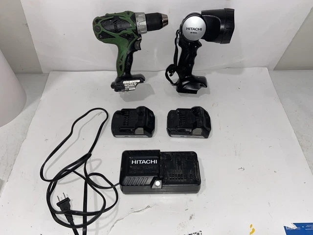 Hitachi Drill DS18DSAL 18V 1/2" Cordless 2 Batteries Charger And Light Hitachi Drill DS18DSAL 18V 1/2" Cordless 2 Batteries Charger And Light