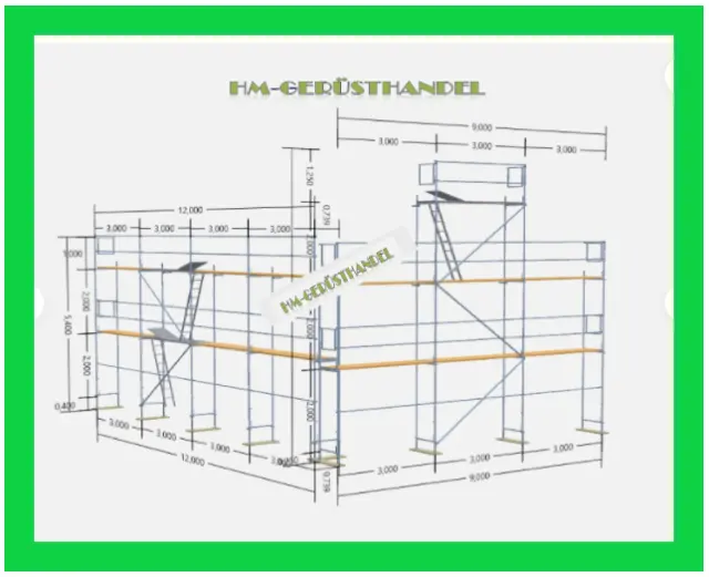 Neu Gerüst Baugerüst Fassadengerüst 132qm  AF Feld 3,00m Stahl Neu !!!