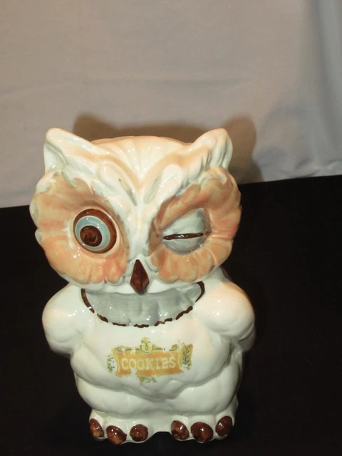 Vintage Ceramic Winking Owl Cookie Jar Shawnee Pottery Co., Ohio, USA