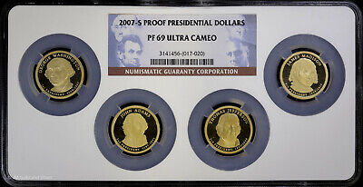 2007 S Proof Presidential Dollar 4-Coin Set NGC PF 69 Ultra Cameo | PR