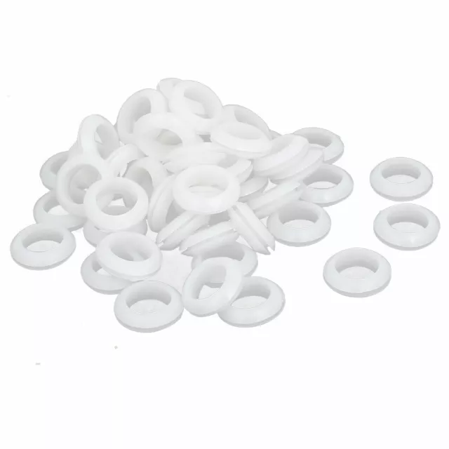 Double Sides Rubber Ring Sealing Grommet Wire Gasket White 18mm Inner Dia 50pcs