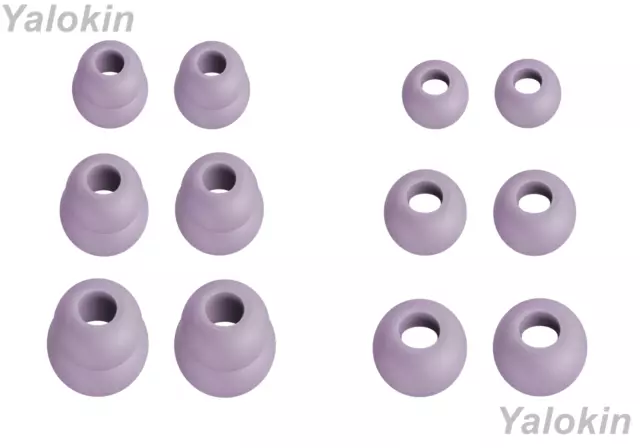 12pcs Light Purple Gray (DF-3SZ) Eartips for Beats X, Powerbeats 1 2 3, urBeats3