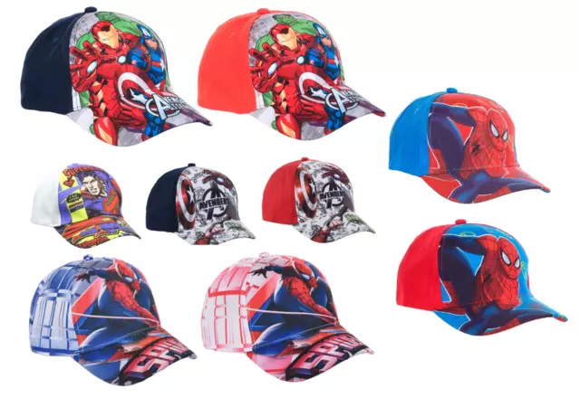 Kids Boys Official Marvel Spider-Man Avengers Hulk TMNT Superman Baseball Caps