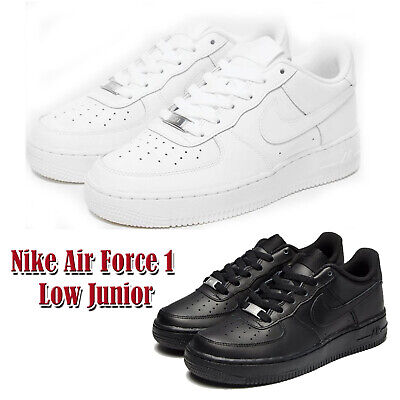Scarpe per bambini Nike Air Force 1 basse junior vecchie nere/bianche UK taglia 3,4,5,5,6,