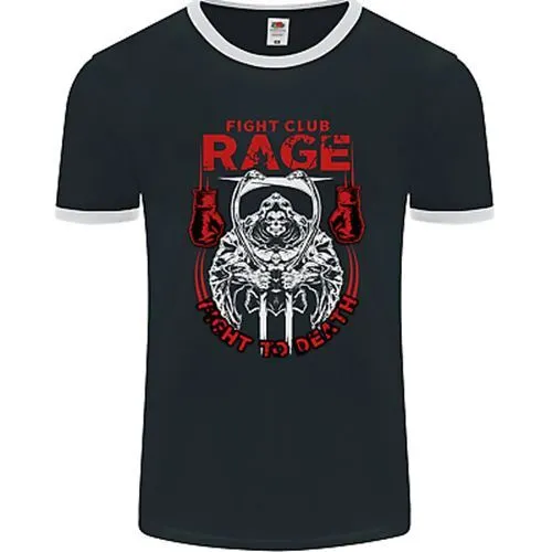Fight Rage MMA Mixed Martial Arts Muay Thai Mens Ringer T-Shirt FotL