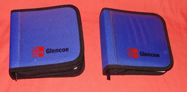 2 MCGRAW HILL GLENCOE = CD Media BLUE RAY DVD = blue 12 Disc Case Storage Holder