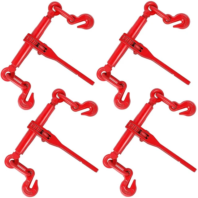 2600 LBS 4 Pack Chain Binder Kit Ratchet Load Binders Working Load Capacity