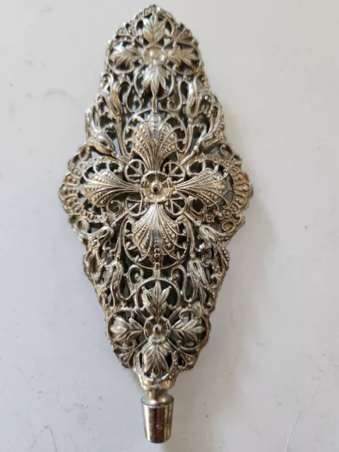 Antique Victorian Lamp Finial Ornate Pierced Filigree Brass Victoria Art Nouveau