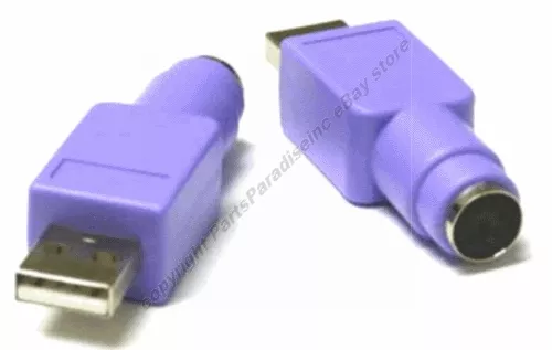 PS2 6pin Mini DIN Female/F Jack~USB A Male/M Plug Keyboard port Adapter {PURPLE