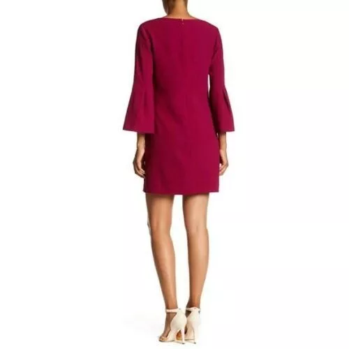 $278 Trina Turk Heiress Bell Sleeve Crepe Shift Dress Size 2 New! 2