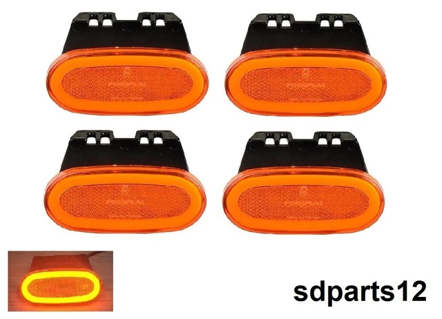 10 X LED SMD Ovales Orange 12V - Feux De Gabarit Latéraux Camion Bus Voiture Caravane