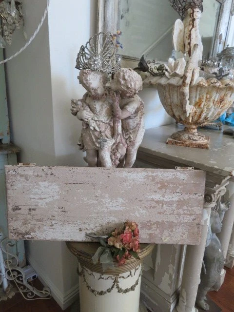 AWESOME Old Vintage Salvaged Architectural WOOD DOOR Chippy Weathered PINK