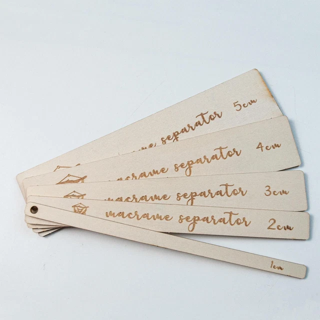 5 X Holz-Makramee-Trenner, Werkzeugraum, Makramee-Knoten, Gewebter Wandteppich,