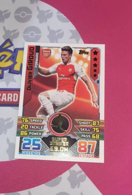 Olivier Giroud Arsenal FC Super Striker Match Attax 2015/16 Football Card