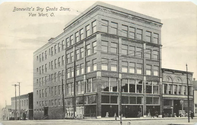 Vintage Postcard Bonewitz's Dry Goods Store Van Wert Ohio