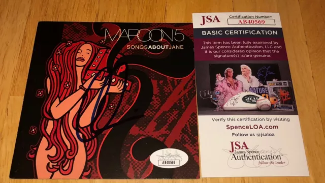 Adam Levine Maroon 5 Songs About Jane Signed Autographed CD Cover JSA