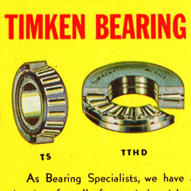 Vintage 1940s Timken Bearing Service Advertisement Ink Blotter San Francisco Oak