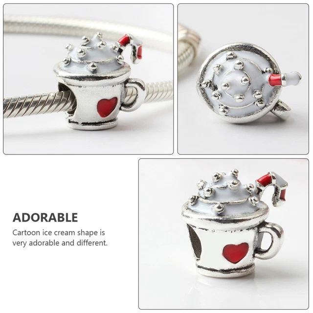 10 Pcs Heart Necklace Charms Beaded Nativity Accessories Bracelets Beads Pendant 2
