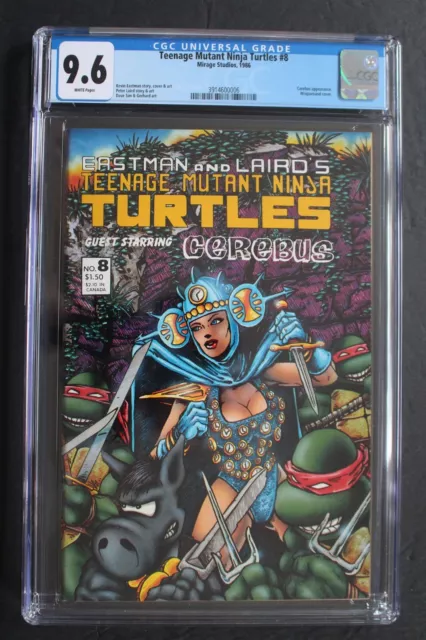 TMNT #8 1st CEREBUS AARDVARK Team-Up 1986 1st Simultaneous Renet Savanti CGC 9.6