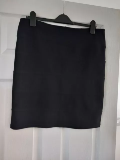 scatola 504 gonna da donna nera alta topshop nera a costine taglia 16