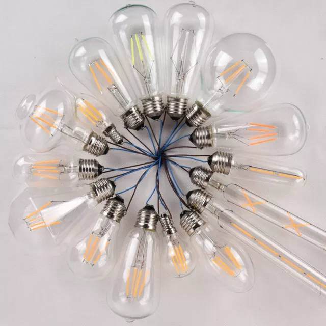 E27 E14 B22 Screw Bayonet LED COB Filament Retro Edison Bulbs Glass Light Lamp