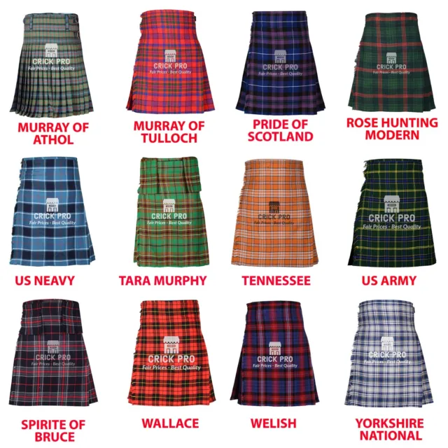 Highlander Scottish 8 Yard Tartan Kilt for Men Size 28-56 inches (Set 2 of 2)