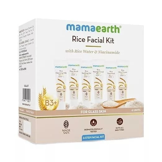 Mamaearth Rice Facial Kit With Rice Water & Niacinamide for Glass Skin - 60 g