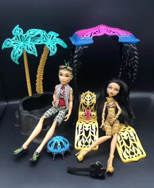 Monster High Doll, Cleo De Nile, Deuce Gorgon 13 Wishes, Desert Frights Oasis