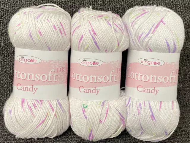 King Cole Cottonsoft Candy Cotton DK Wool/Yarn 100g Per Ball Various Colours 3