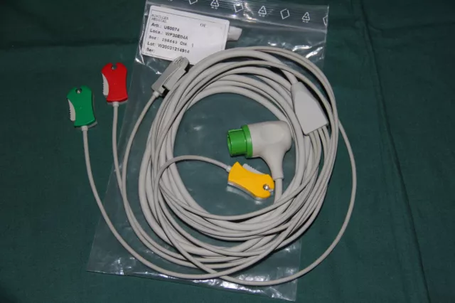 U50074 4-adr. EKG-Kabel mit Klammern Original Schiller Bruker Patientenkabel NEU