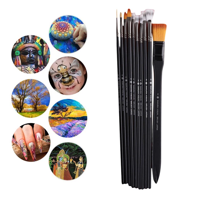 Set di pennelli da 10 pezzi Pennelli a tempera ad olio Pennello per pittura